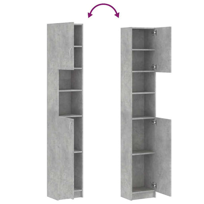 Bathroom Cabinet | Concrete grey | Engineered wood | Tall