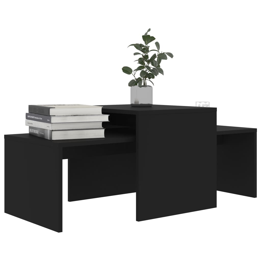Table | Black | Engineered wood | Medium |  Stackable  | Coffee Table