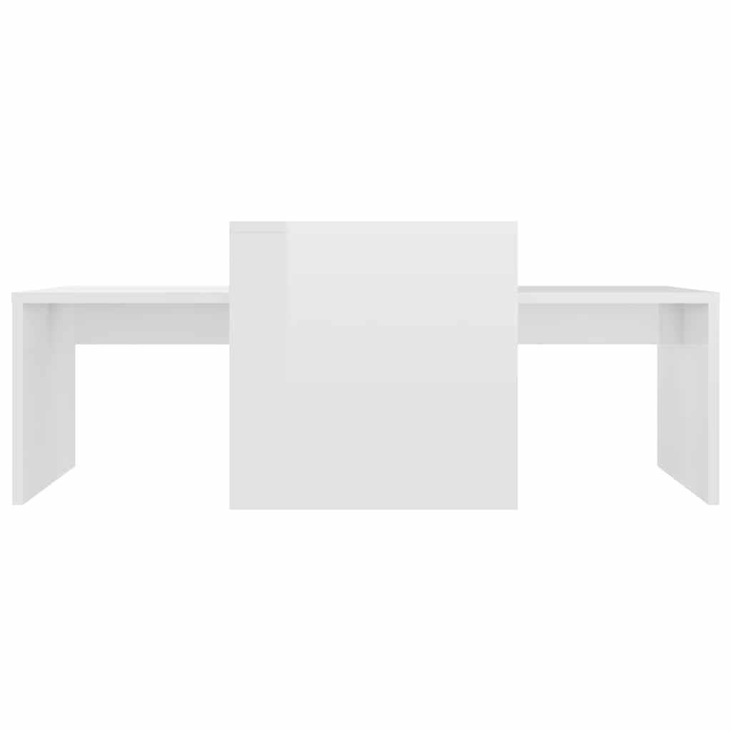 802918 vidaXL Coffee Table Set High Gloss White 100x48x40 cm Engineered Wood