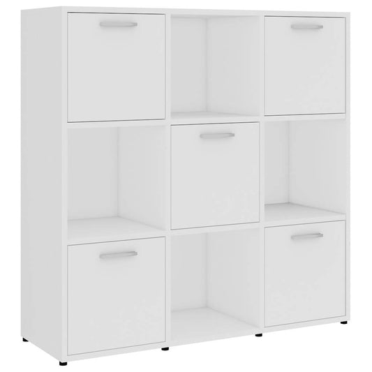 802930 vidaXL Book Cabinet White 90x30x90 cm Engineered Wood