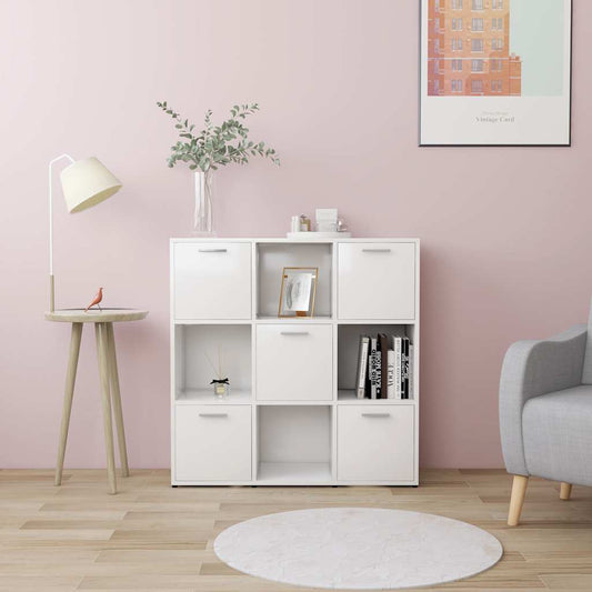 802930 vidaXL Book Cabinet White 90x30x90 cm Engineered Wood