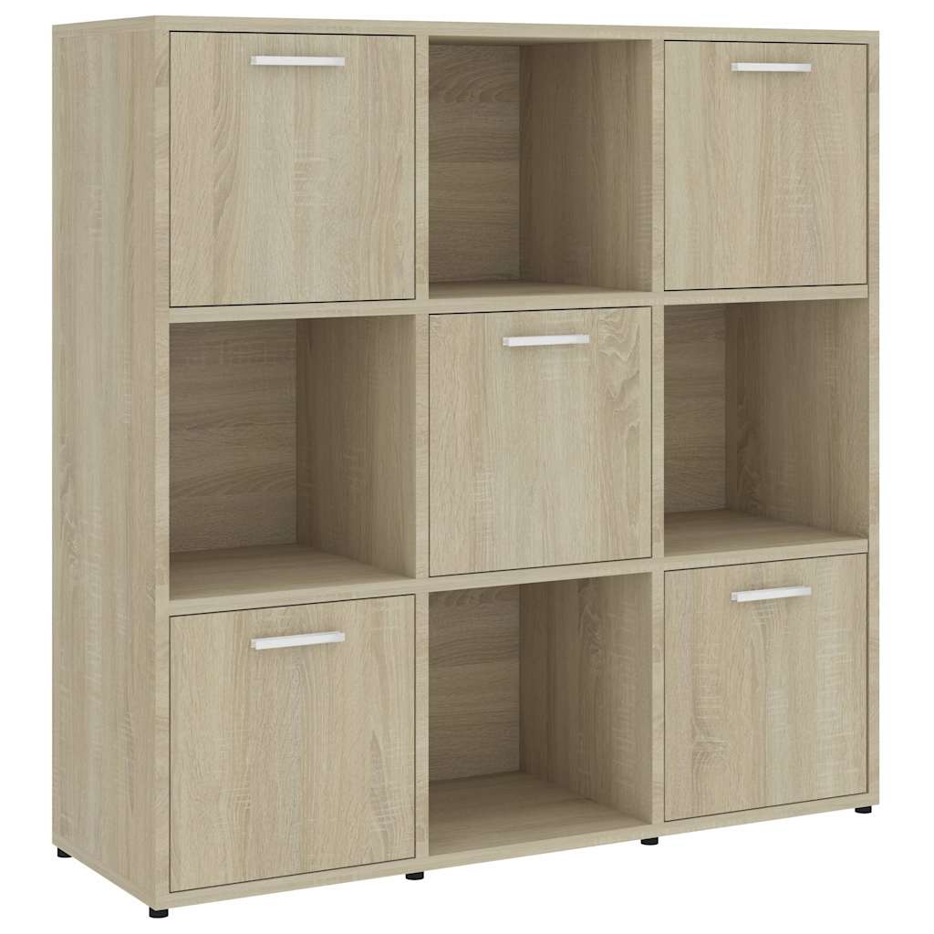 802933 vidaXL Book Cabinet Sonoma Oak 90x30x90 cm Engineered Wood