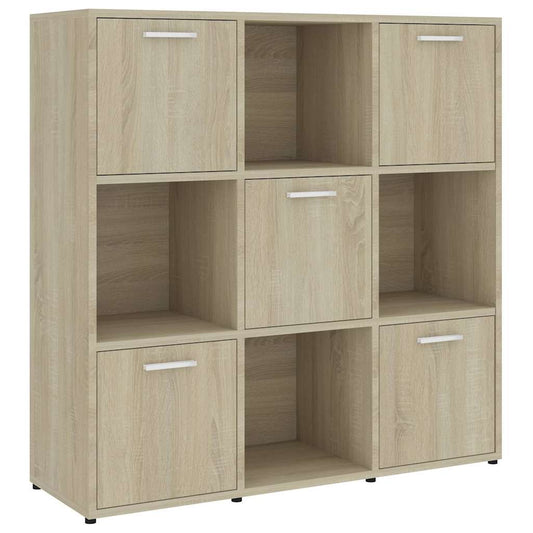 802933 vidaXL Book Cabinet Sonoma Oak 90x30x90 cm Engineered Wood