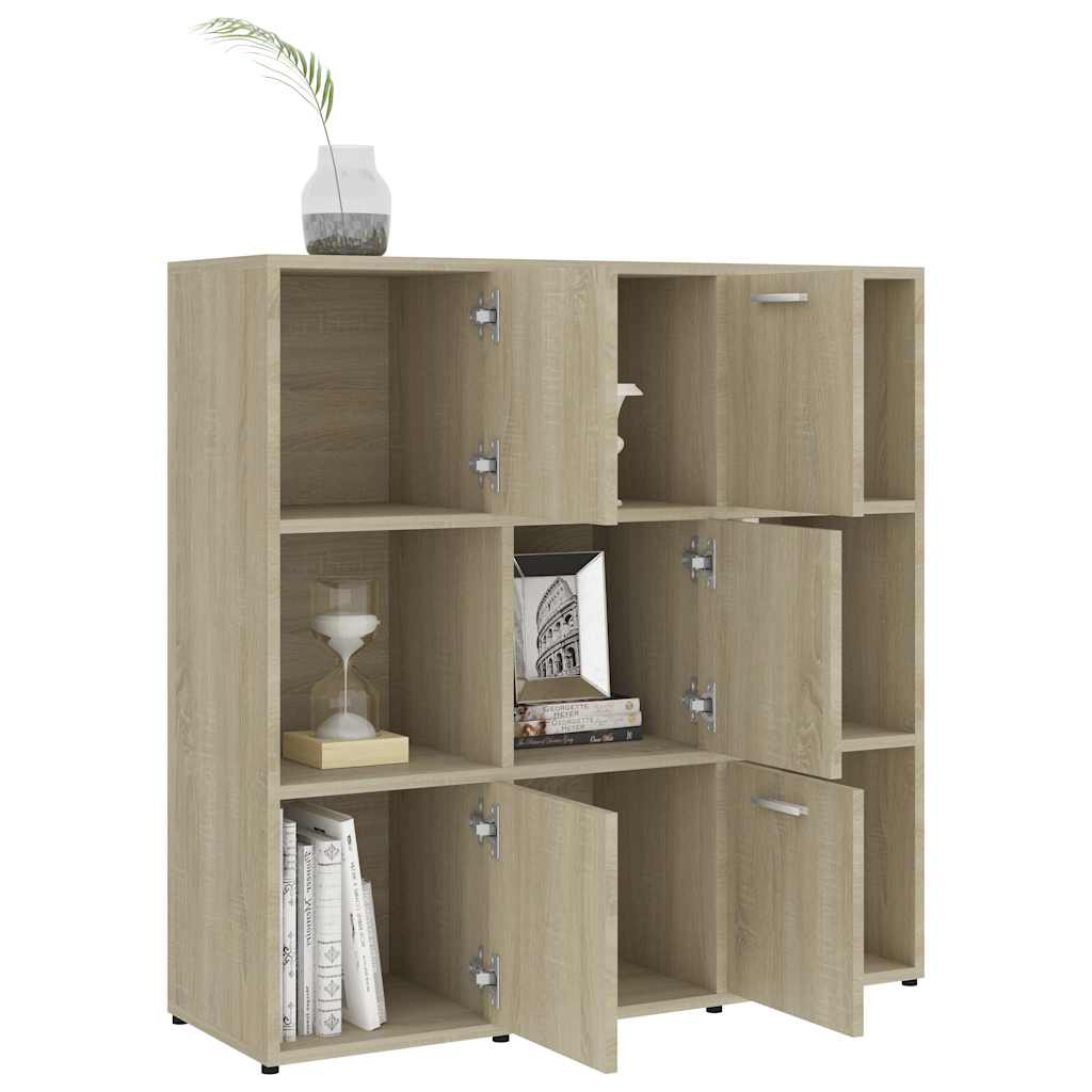 802933 vidaXL Book Cabinet Sonoma Oak 90x30x90 cm Engineered Wood
