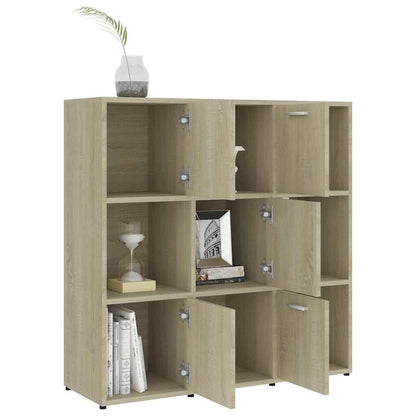 802933 vidaXL Book Cabinet Sonoma Oak 90x30x90 cm Engineered Wood
