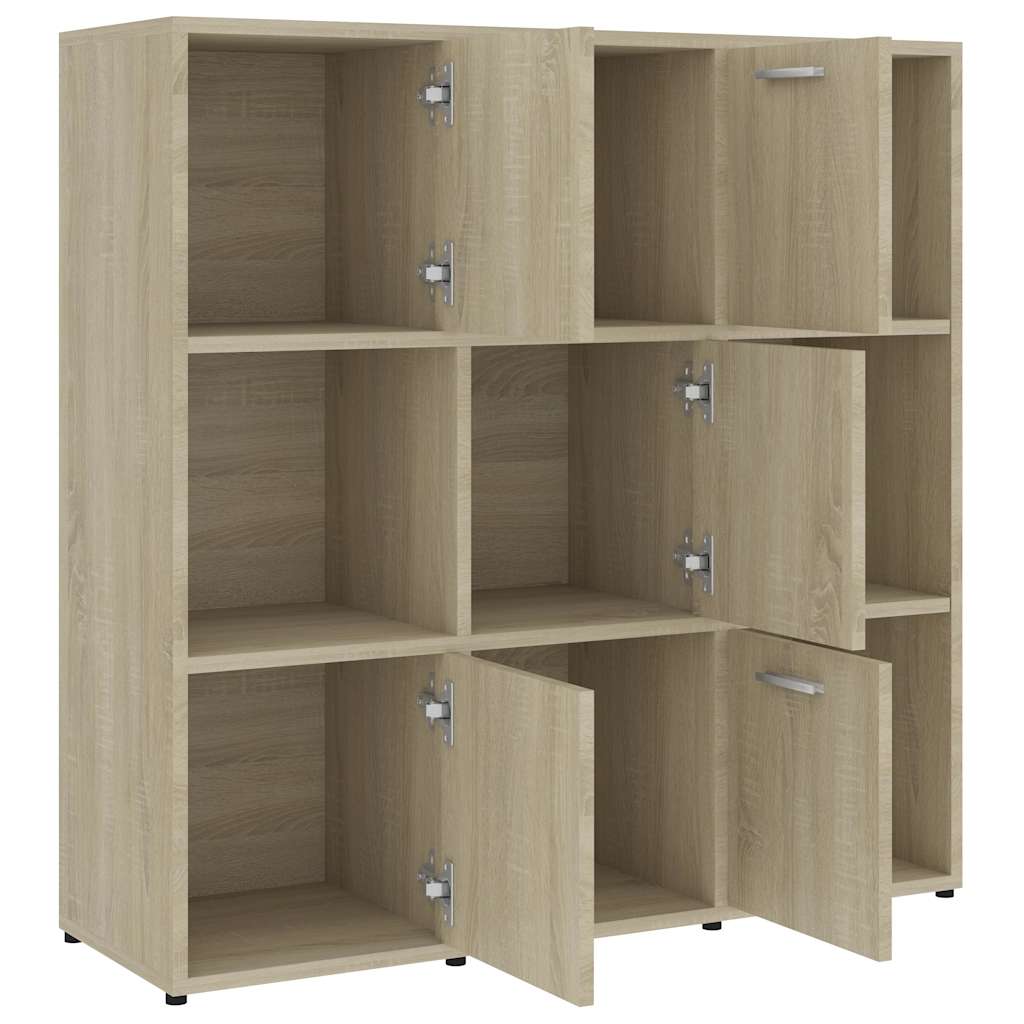 802933 vidaXL Book Cabinet Sonoma Oak 90x30x90 cm Engineered Wood