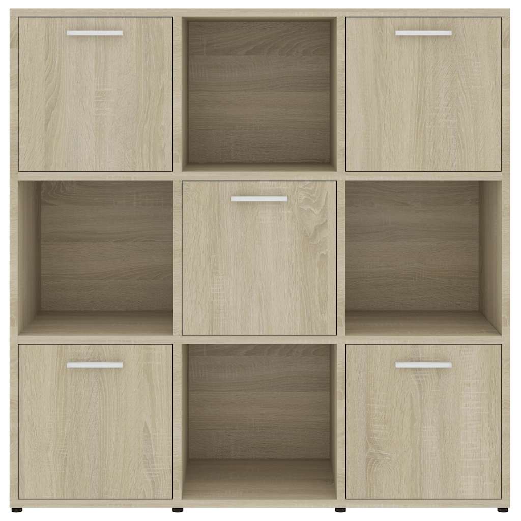 802933 vidaXL Book Cabinet Sonoma Oak 90x30x90 cm Engineered Wood