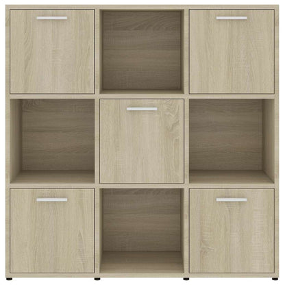 802933 vidaXL Book Cabinet Sonoma Oak 90x30x90 cm Engineered Wood