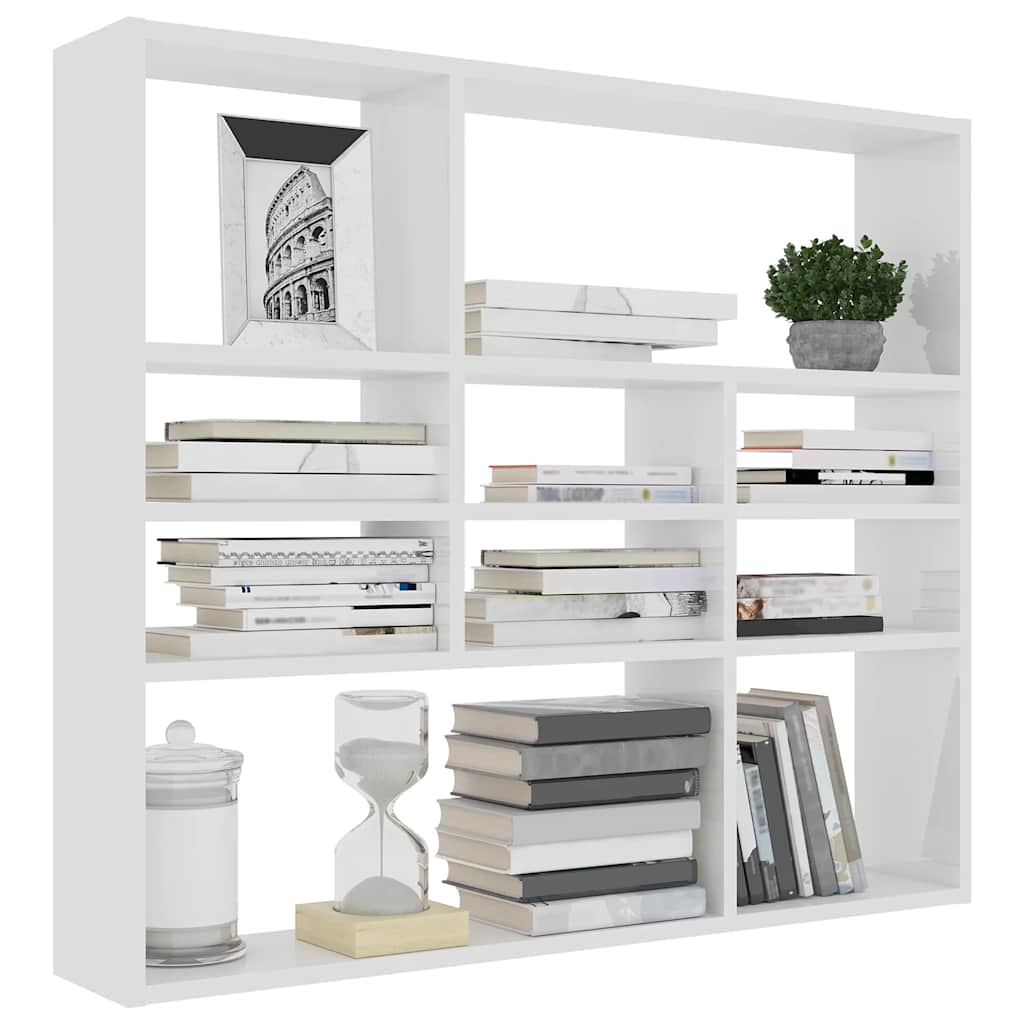Wall Shelf White 90x16x78 cm Engineered Wood