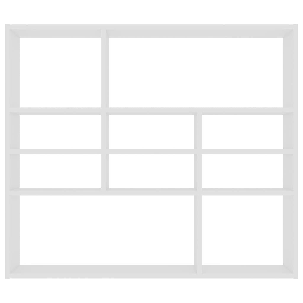 Wall Shelf White 90x16x78 cm Engineered Wood