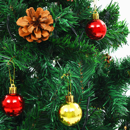 Artificial Pre-lit Christmas Tree with Baubles Green 180 cm