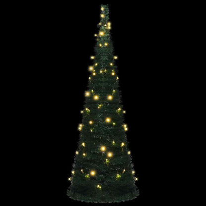 Pop-up String Artificial Pre-lit Christmas Tree Green 180 cm