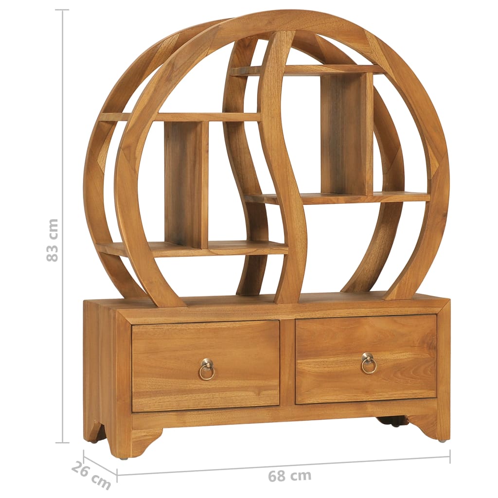Cabinet with Yin Yang Shelf 68x26x83 cm Solid Teak Wood