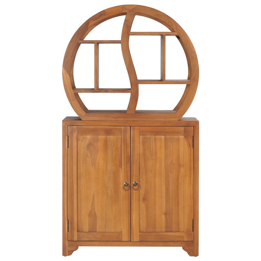 Cabinet with Yin Yang Shelf 70x30x130 cm Solid Teak Wood
