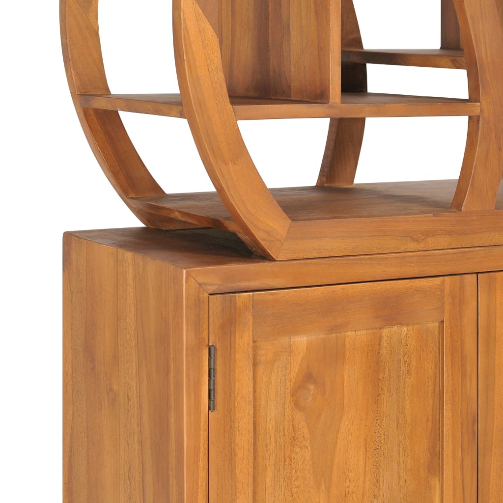 Cabinet with Yin Yang Shelf 70x30x130 cm Solid Teak Wood