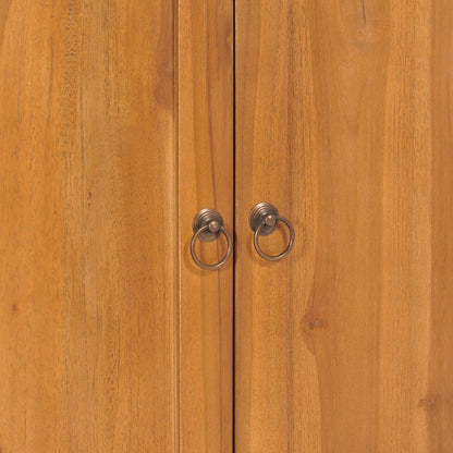 Cabinet with Yin Yang Shelf 70x30x130 cm Solid Teak Wood