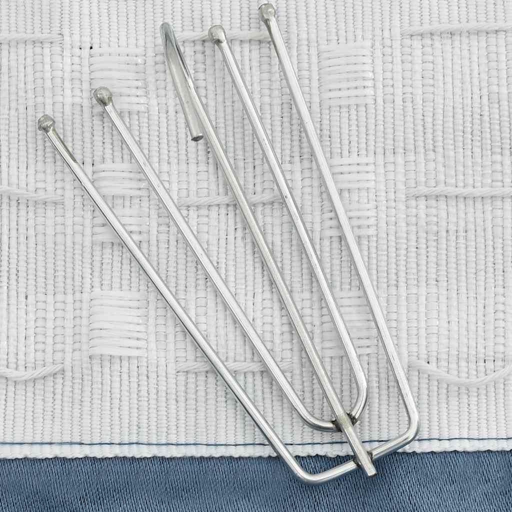 Linen-Look Blackout Curtains with Hooks 2 pcs Blue 140x175 cm