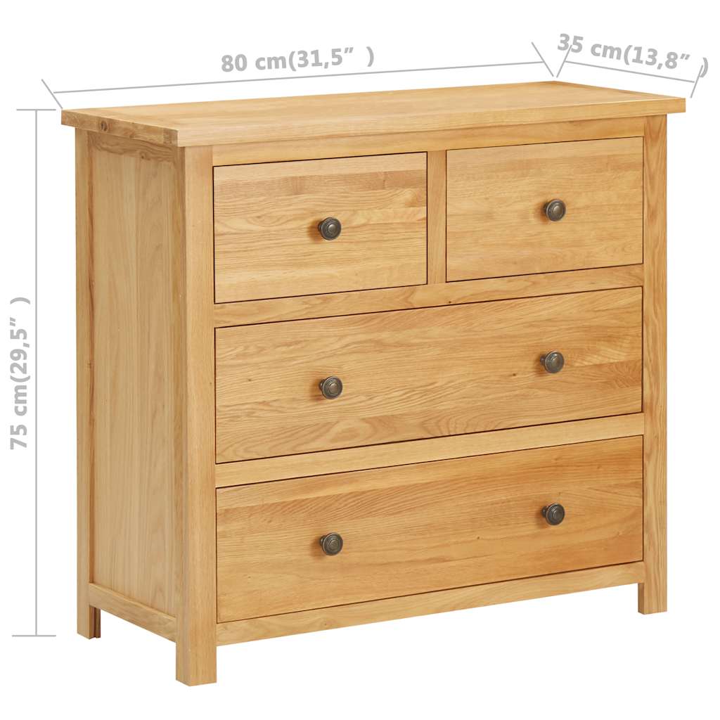 Chest Of Drawer | Natural Oak | Solid oak wood, MDF with oak veneer
