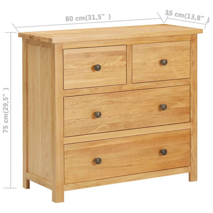 Chest Of Drawer | Natural Oak | Solid oak wood, MDF with oak veneer