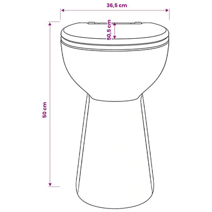 Rimless Toilet 7 cm Extra Height Soft Close Ceramic White