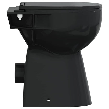 Rimless Toilet 7 cm Extra Height Soft Close Ceramic Black