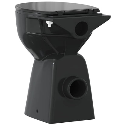 Rimless Toilet 7 cm Extra Height Soft Close Ceramic Black