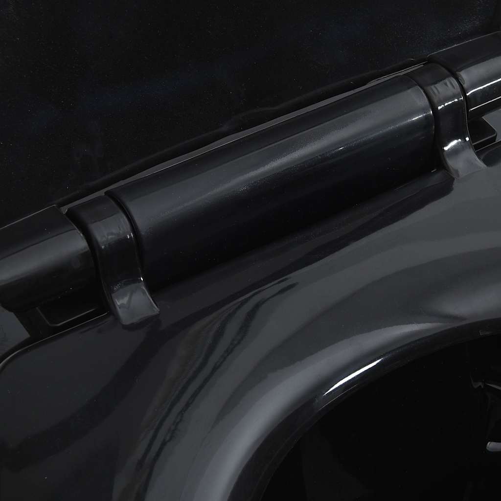 Rimless Toilet 7 cm Extra Height Soft Close Ceramic Black