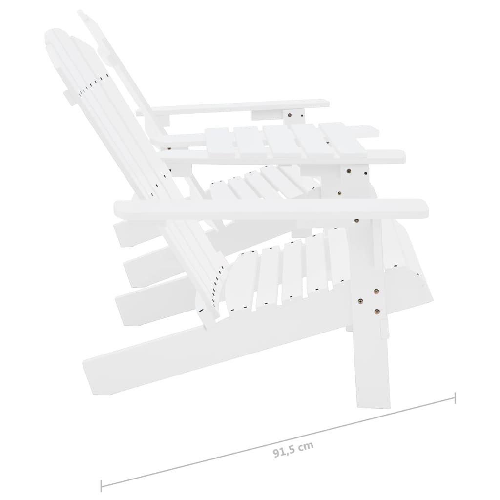 Garden Chair | White | Solid fir wood | Regular | Ergonomic