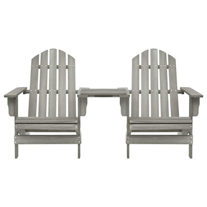 310068 vidaXL Garden Adirondack Chairs with Tea Table Solid Fir Wood Grey