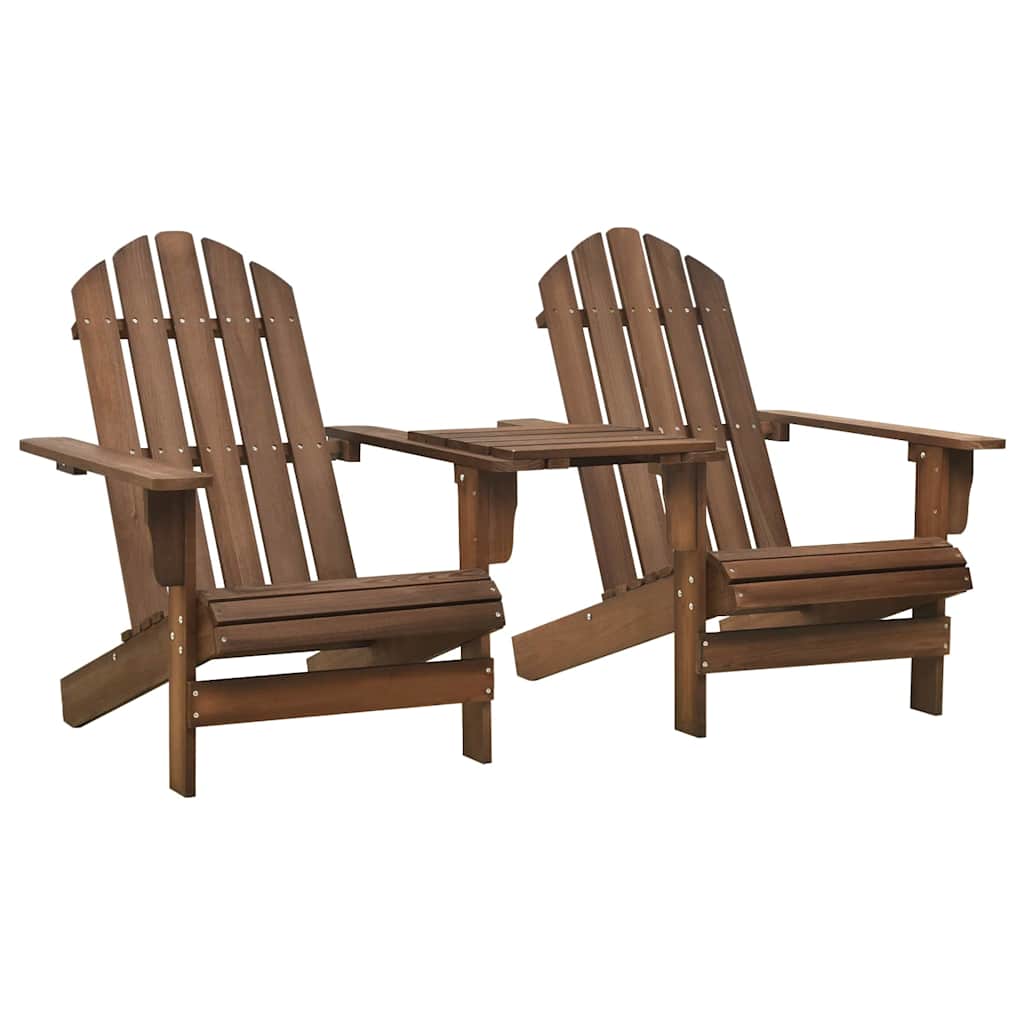 Garden Adirondack Chair Solid Fir Wood Brown