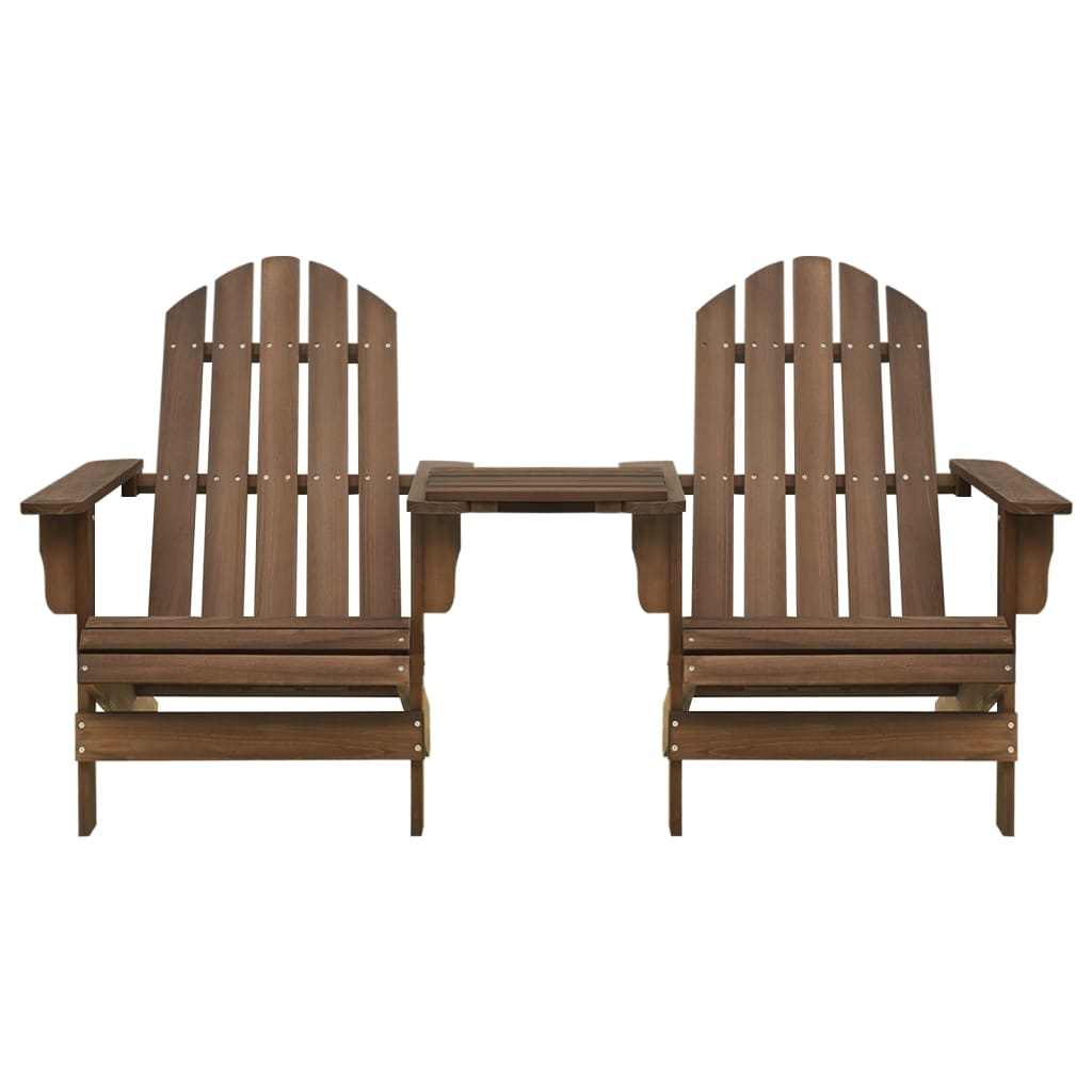 Garden Adirondack Chair Solid Fir Wood Brown