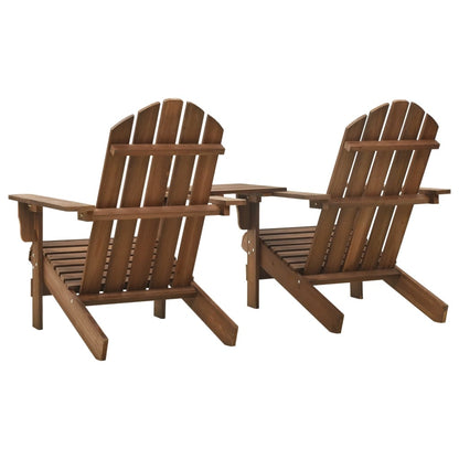 Garden Adirondack Chair Solid Fir Wood Brown