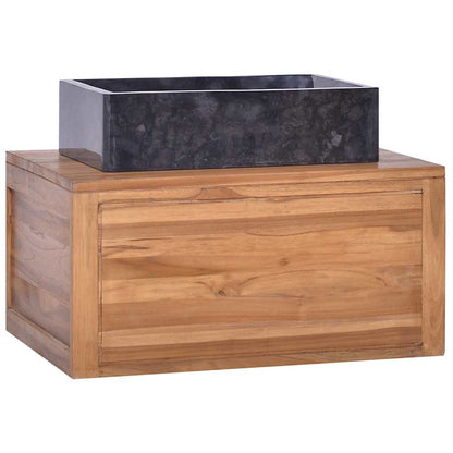 Wall-mounted Bathroom Cabinet 60x45x30 cm Solid Teak Wood