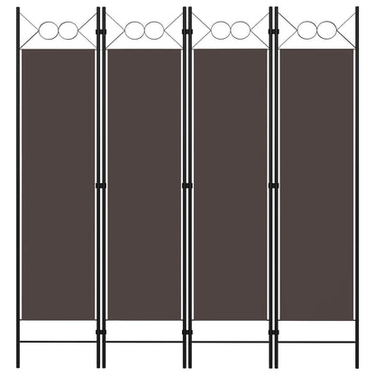 320703 vidaXL 4-Panel Room Divider Brown 160x180 cm