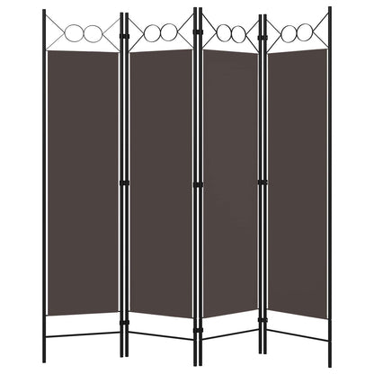 320703 vidaXL 4-Panel Room Divider Brown 160x180 cm