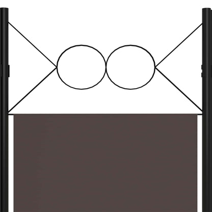320708 vidaXL 5-Panel Room Divider Brown 200x180 cm
