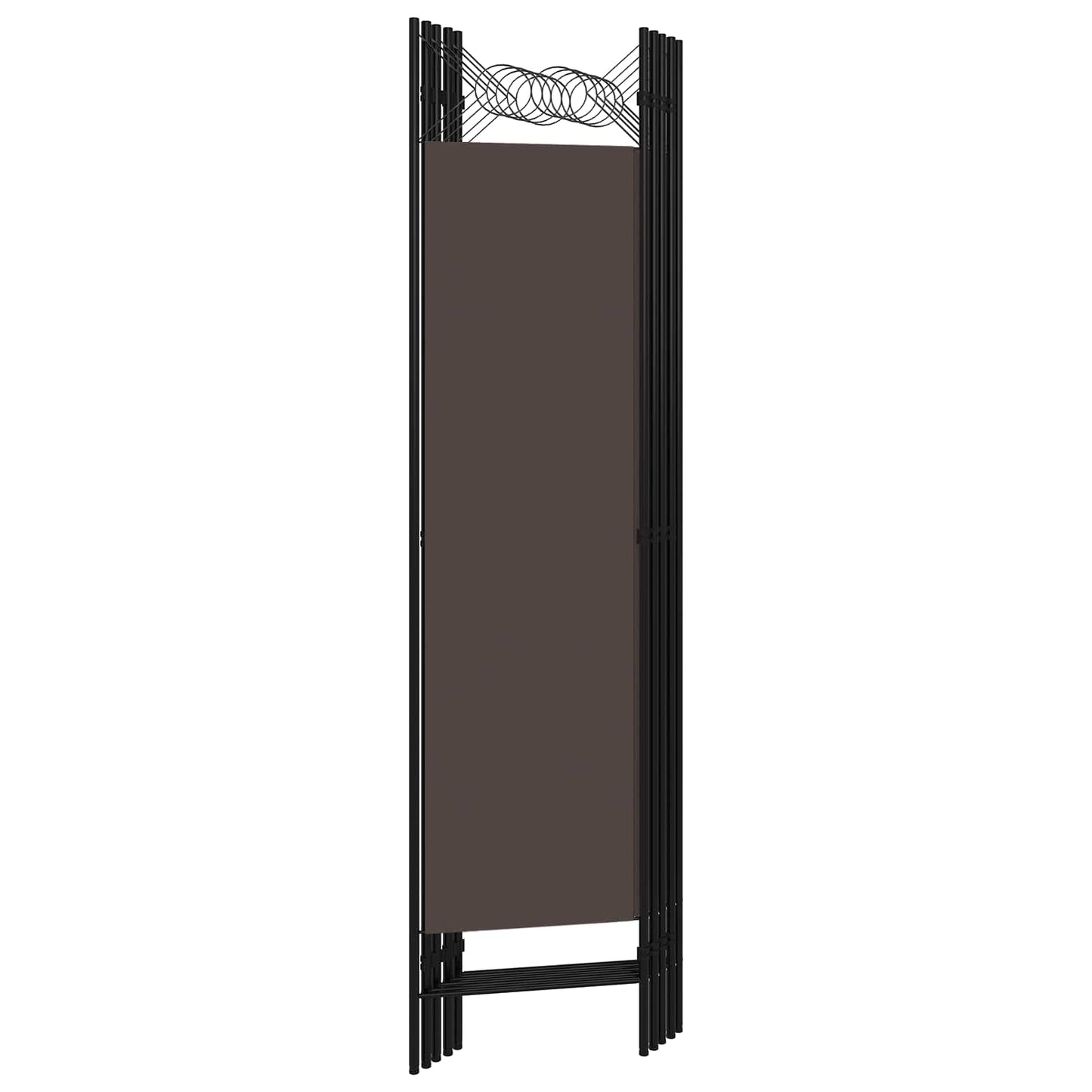 320708 vidaXL 5-Panel Room Divider Brown 200x180 cm