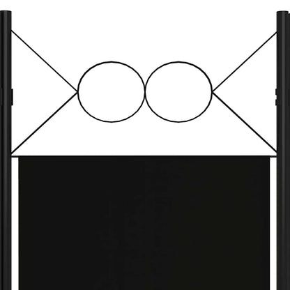5-Panel Room Divider Black 200x180 cm