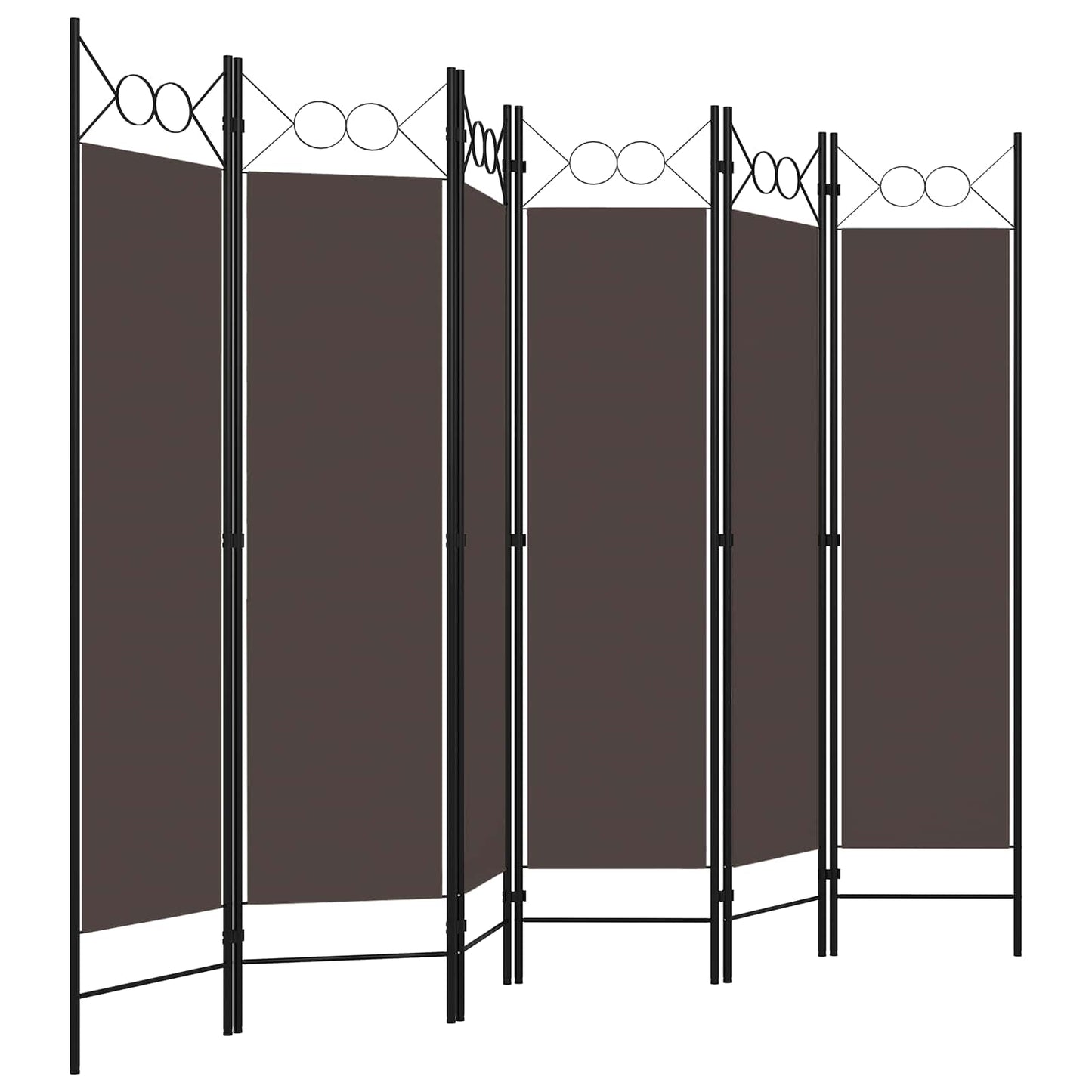 320712 vidaXL 6-Panel Room Divider Brown 240x180 cm