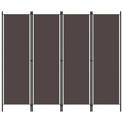 320720 vidaXL 4-Panel Room Divider Brown 200x180 cm