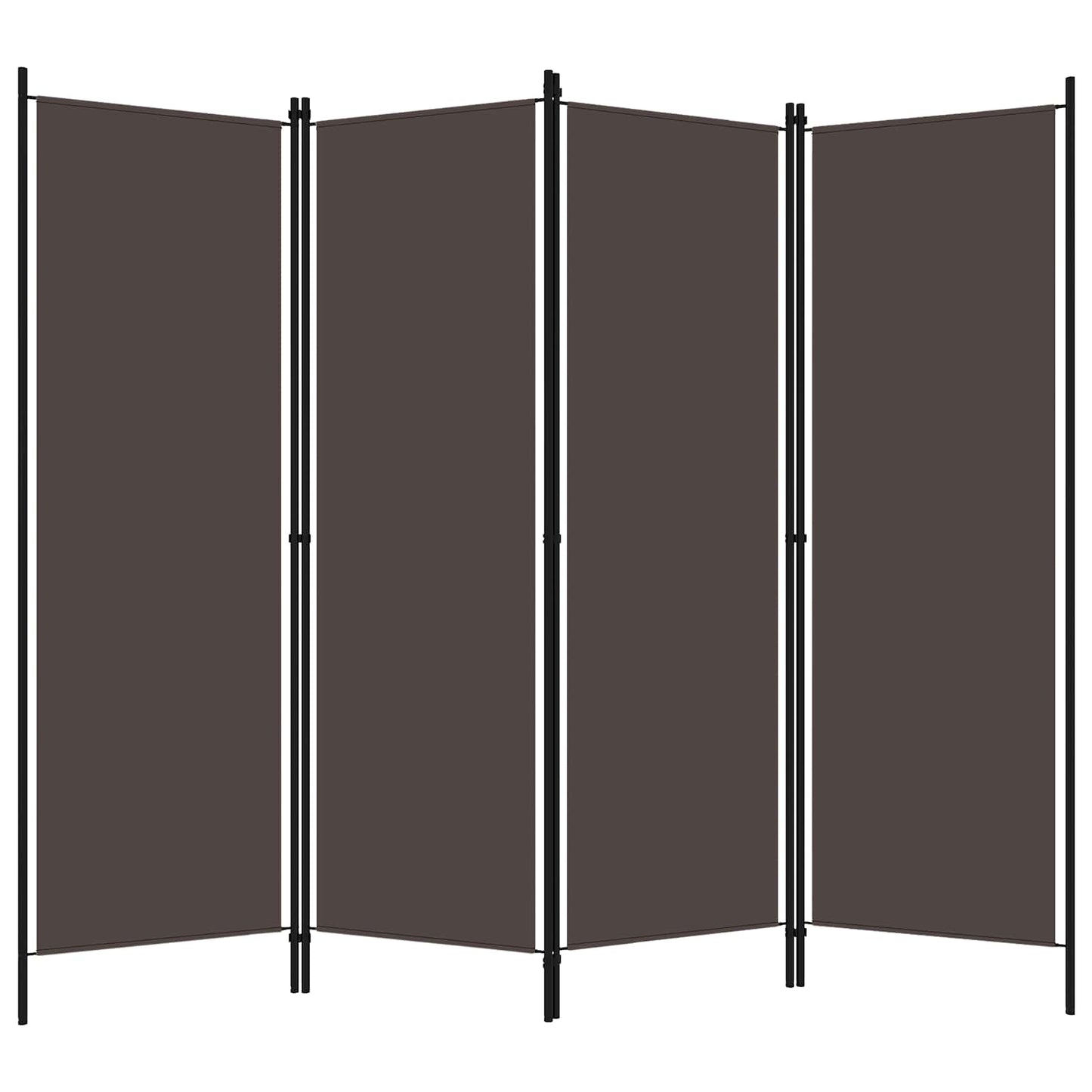 320720 vidaXL 4-Panel Room Divider Brown 200x180 cm