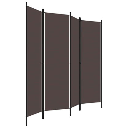 320720 vidaXL 4-Panel Room Divider Brown 200x180 cm