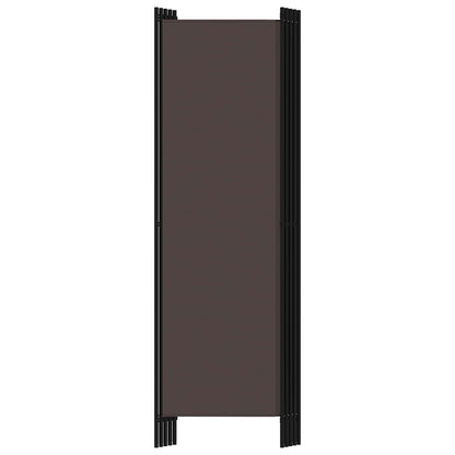 320724 vidaXL 5-Panel Room Divider Brown 250x180 cm