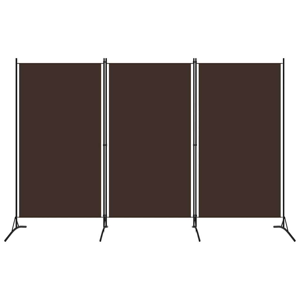 3-Panel Room Divider Brown 260x180 cm