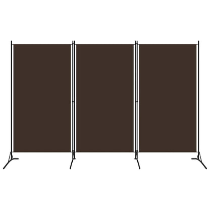 3-Panel Room Divider Brown 260x180 cm