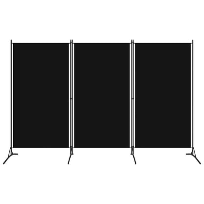 3-Panel Room Divider Black 260x180 cm