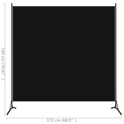 320738 vidaXL Room Divider Black 175x180 cm Fabric