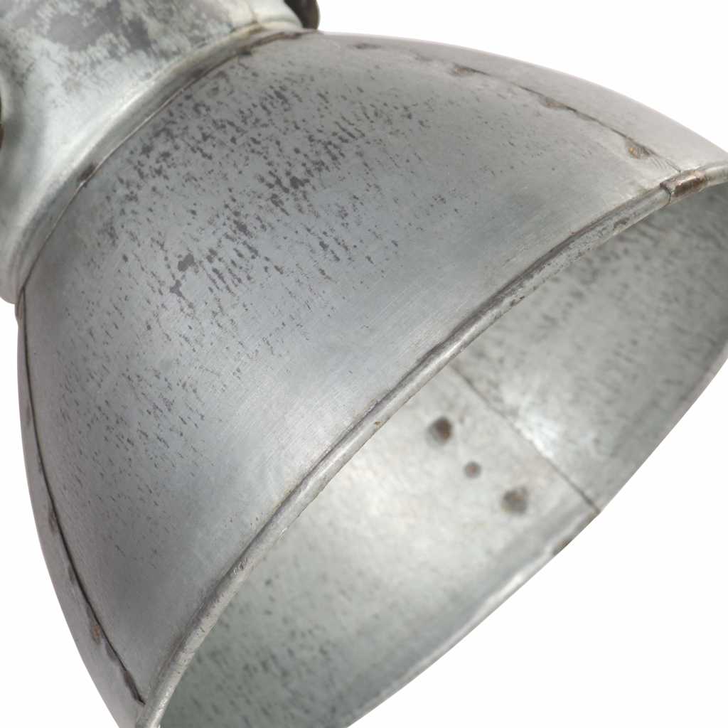 320502 vidaXL Industrial Wall Lamp Silver 65x25 cm E27