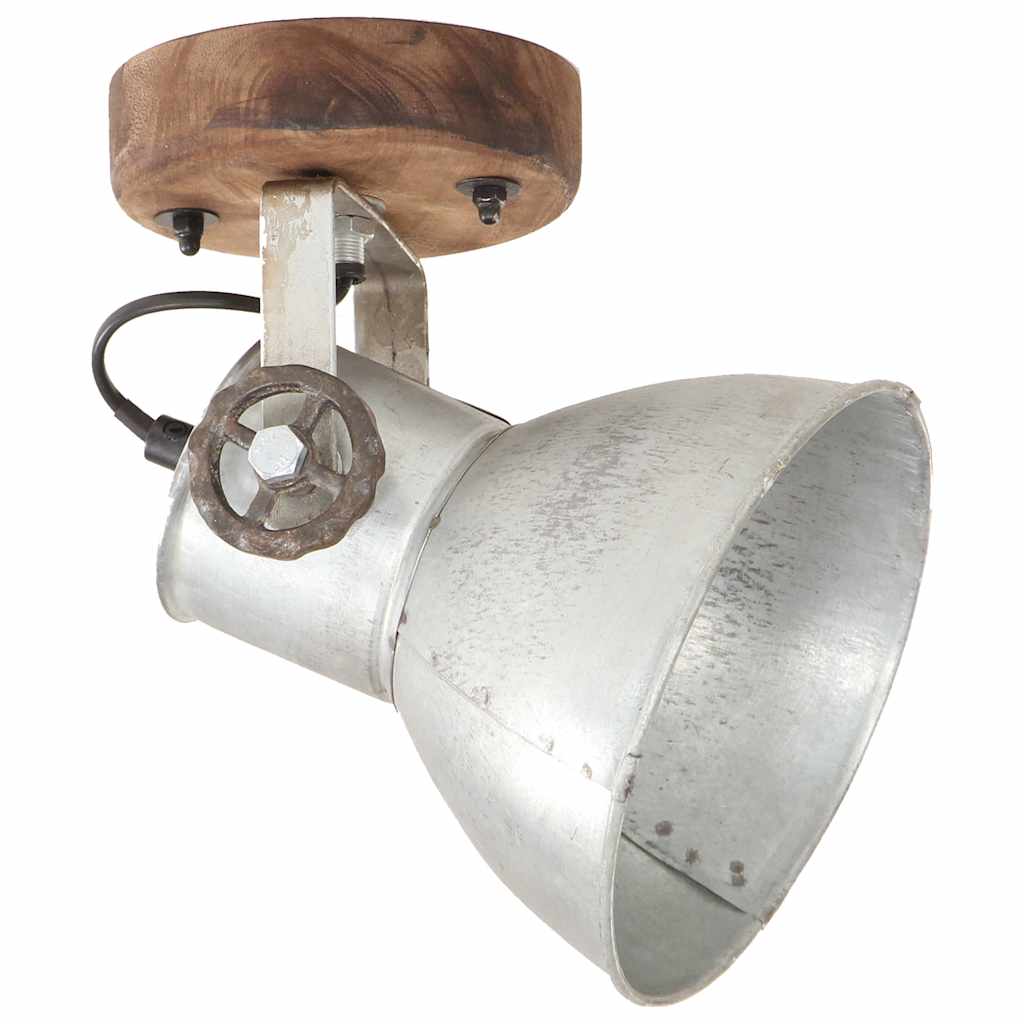 320504 vidaXL Industrial Wall/Ceiling Lamps 2 pcs Silver 20x25 cm E27