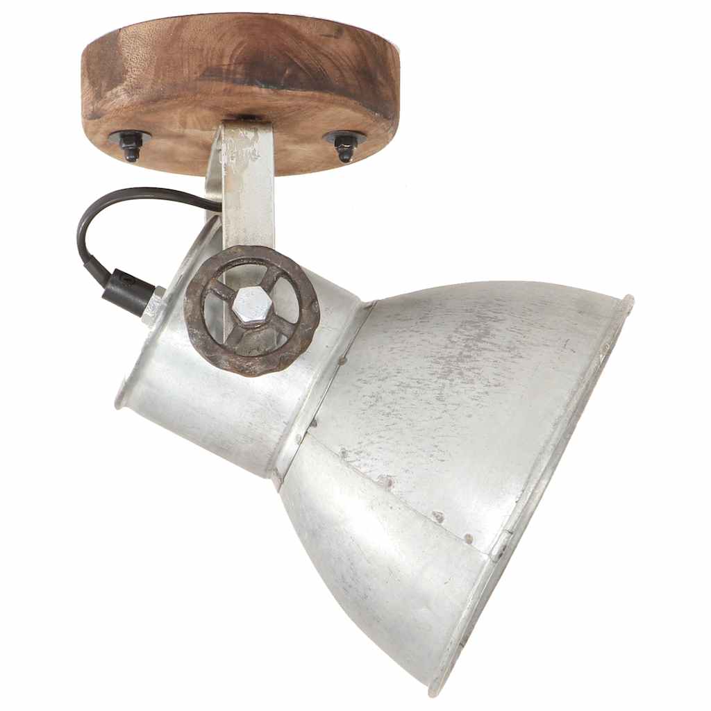 320504 vidaXL Industrial Wall/Ceiling Lamps 2 pcs Silver 20x25 cm E27